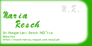 maria resch business card